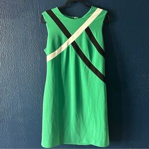 Calvin Klein Green Dress with Black and White Accents